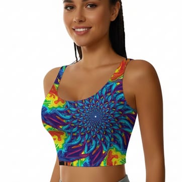 Rainbowsplat Mandala Top — Normal Lighting front view