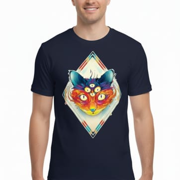 All seeing cat t-shirt - front view