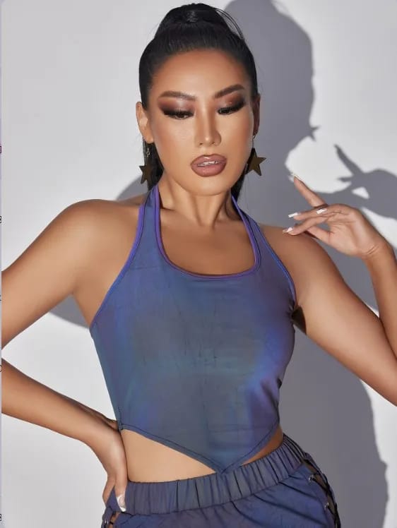 Reflective Rave Halter Top - Image 6