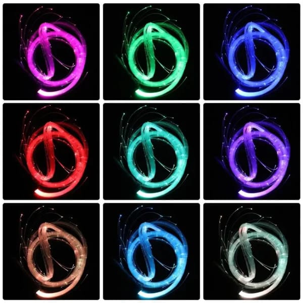 Light colour variations for fibre optic whip.
