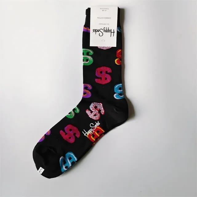Dollars Happy Socks with money print design for men - thick cotton festival wear | Ravers Co