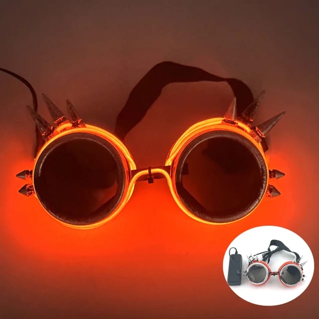 Orange LED Cyberpunk Rave Googles