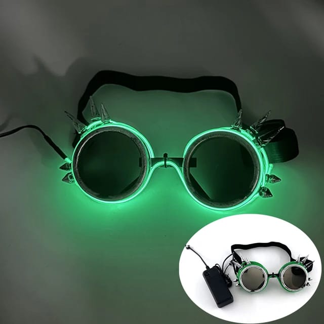 Green LED Cyberpunk Rave Googles