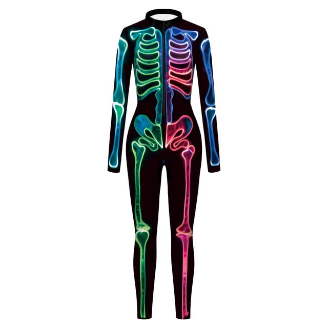 Heart Skeleton Rave Jumpsuit Multi
