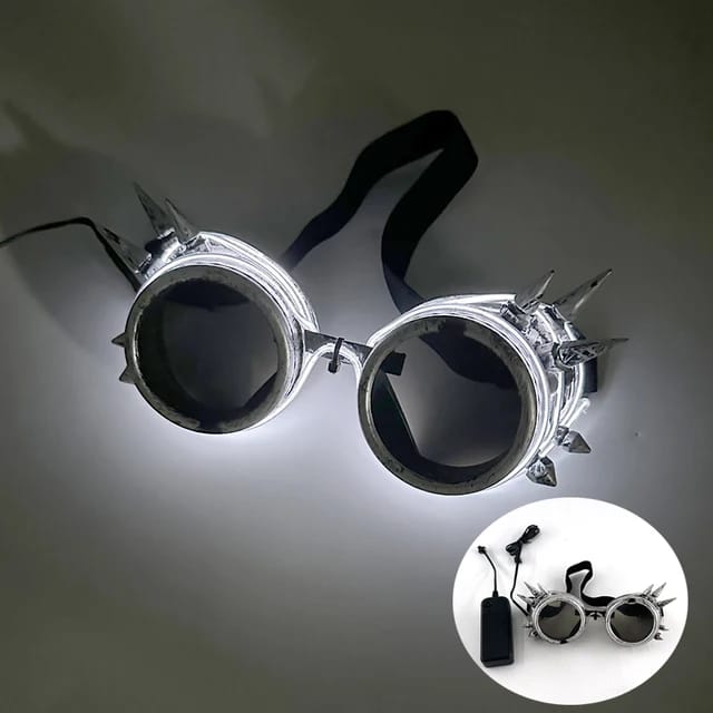 White LED Cyberpunk Rave Googles