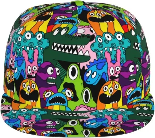 Trippy Creature Rave Cap showing the vibrant creature design | Ravers Co