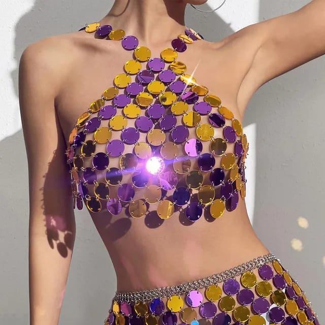 Sequin Circle Chain Top