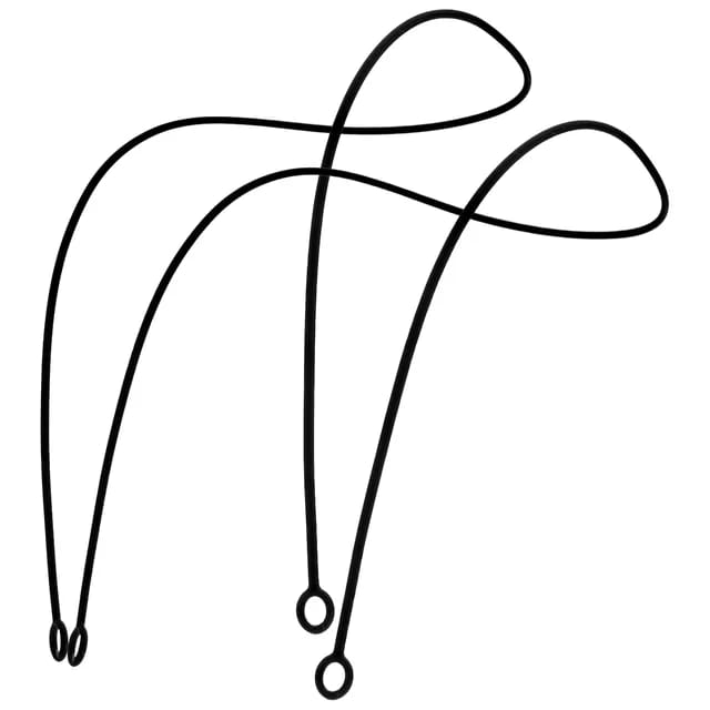 Two black earplug lanyards