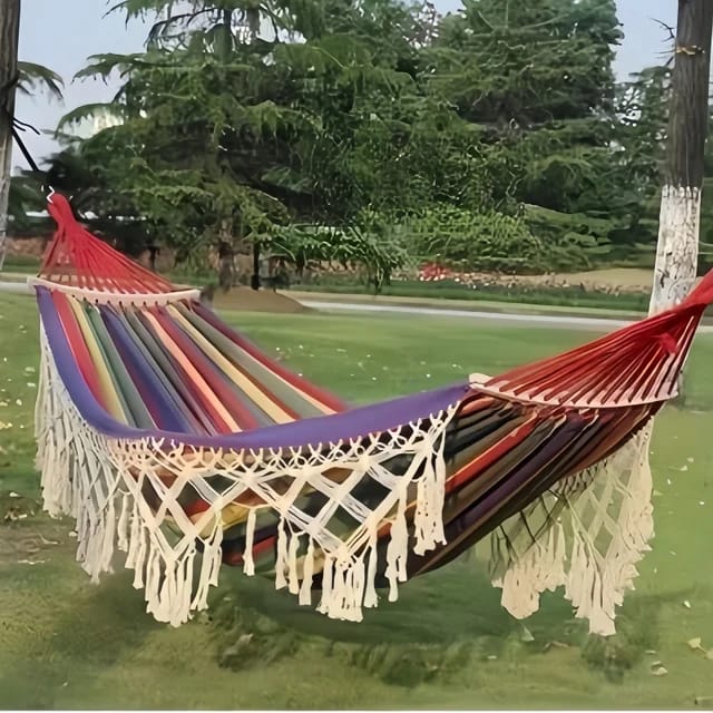 Bohemian Outdoor Canvas Hammock - Image 4