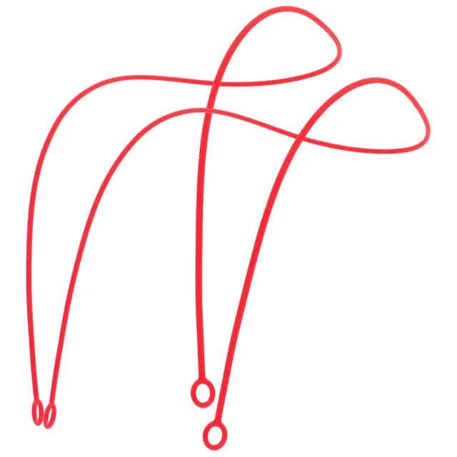 Two red earplug lanyards