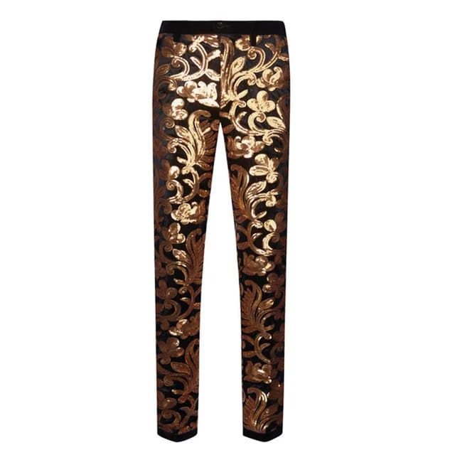 Gold Sequin Velvet Pants