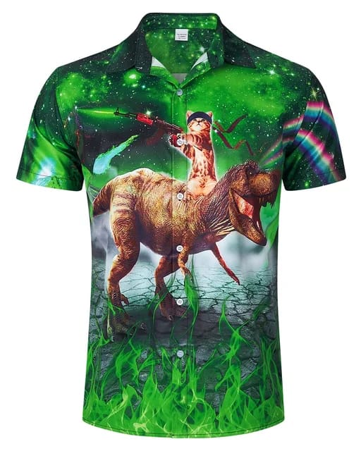 Green Flash Space Dino Ninja Kitty