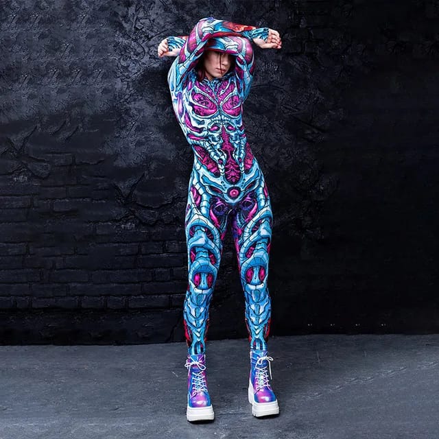 Hooded Skeleton Jumpsuit - Image 9