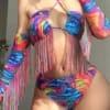 Rainbow Tassel Bikini Set