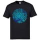 Mandala Lotus T-Shirt in Black with vibrant print - front view | Ravers Co