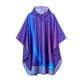 Purple Rain Poncho worn by a raver at a festival - front view | Ravers Co