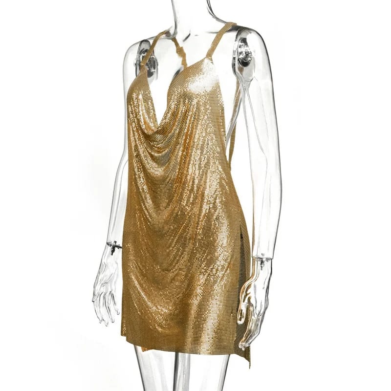 Backless Rhinestone Rave Dress - Image 35