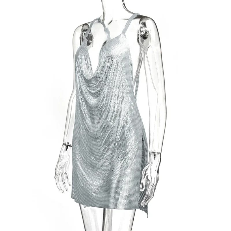 Backless Rhinestone Rave Dress - Image 32