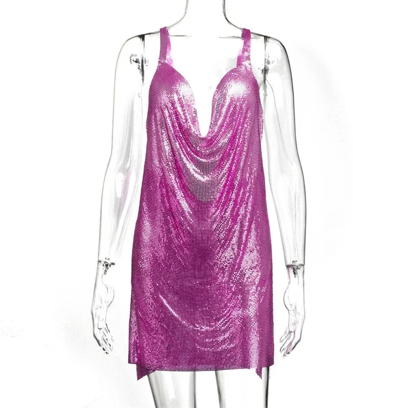 Backless Rhinestone Rave Dress - Image 6