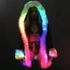 Hooded LED Sequin Fur Coat