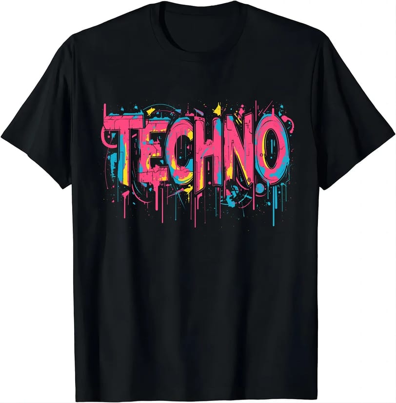 Shop @ Ravers Co 23 Techno Glitch Trippy T-Shirt