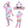 Galaxy Unicorn Onesie for adults, front view showing vibrant rainbow print and hood | Ravers Co