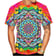 Rainbow psychedelic mandala digital print t-shirt