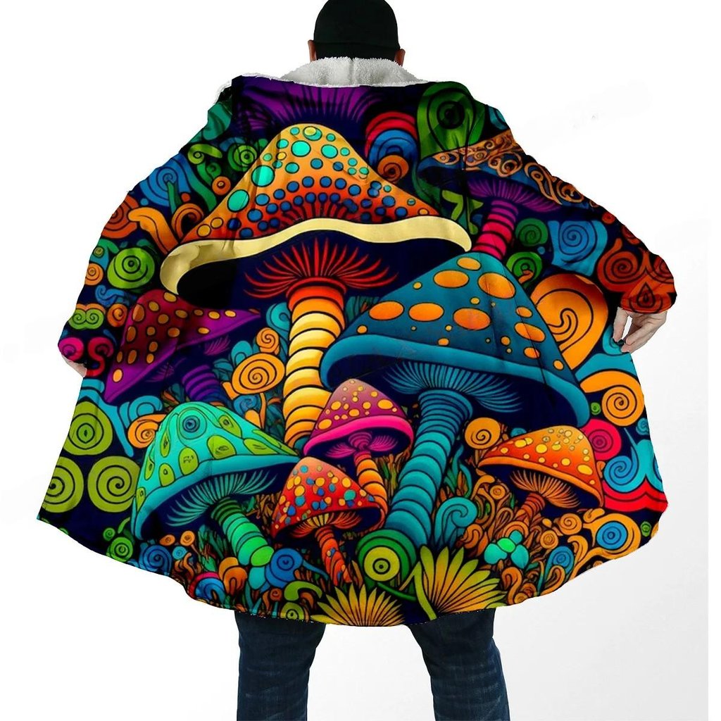Psychedelic Mushroom Cloak with vibrant 3D trippy print | Ravers Co