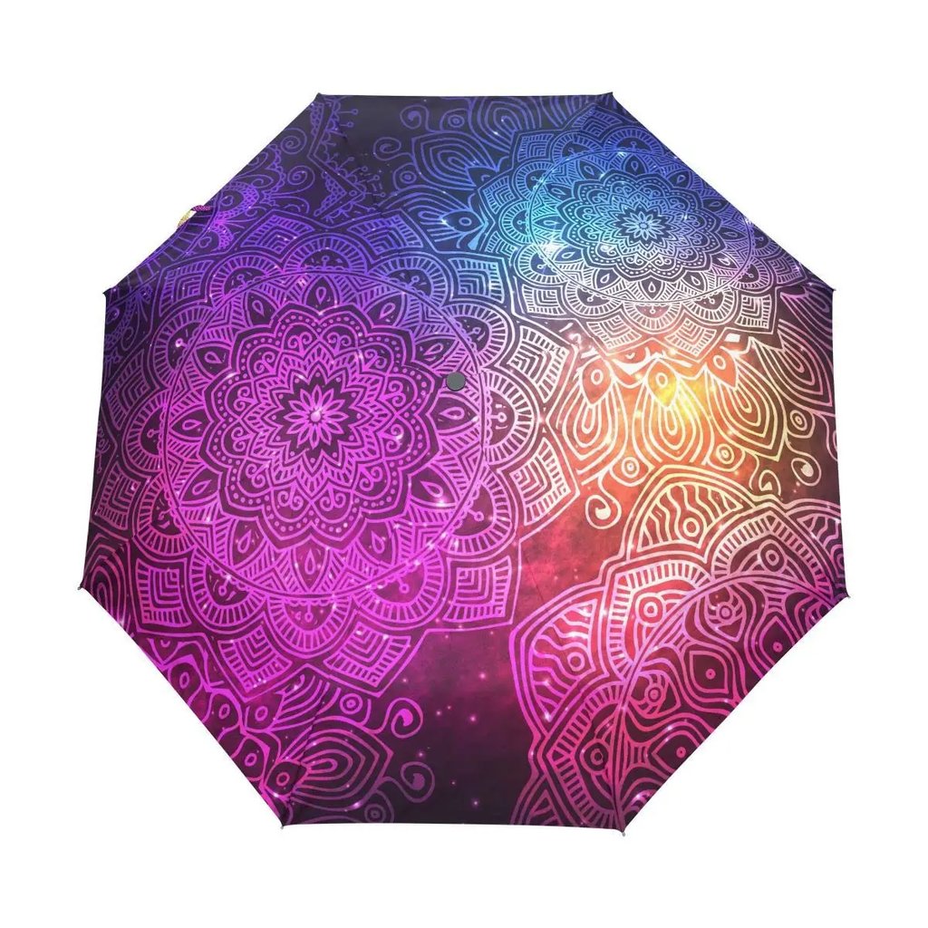 Sacred Mandala Umbrella providing sun and rain protection at a festival | Ravers Co