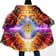 Vibrant colourful dew drop rave cloak