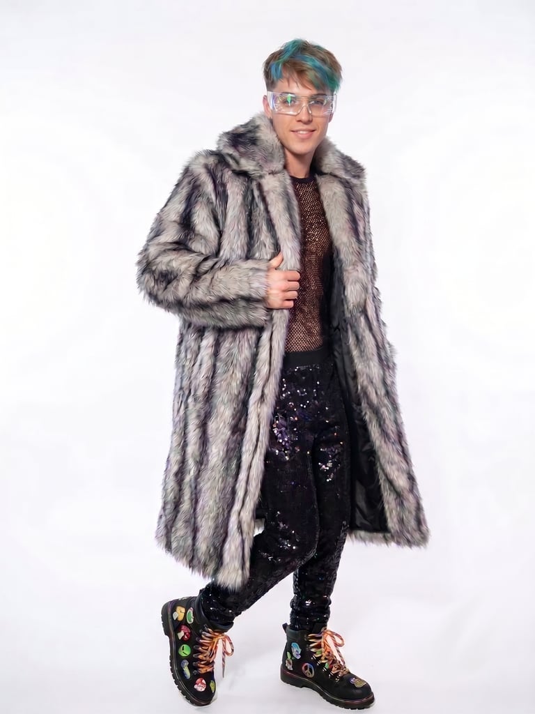Silver Fox Faux Fur Coat