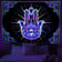Large psychedelic Hamsa Hand tapestry hanging as festival decor | Ravers Co