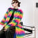 Neon Rainbow Furry Coat