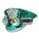 Green Party Captain Hat with Rhinestones and Crystal Diffraction Goggles on display | Ravers Co
