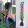 Blue Pink Green Braiding Extensions shown at full 66cm length | Ravers Co