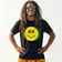 Twisted Smiley Face T-Shirt worn by a model, front view | Ravers Co