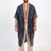 Front photo of the Indigo Shibori Kimono Shawl