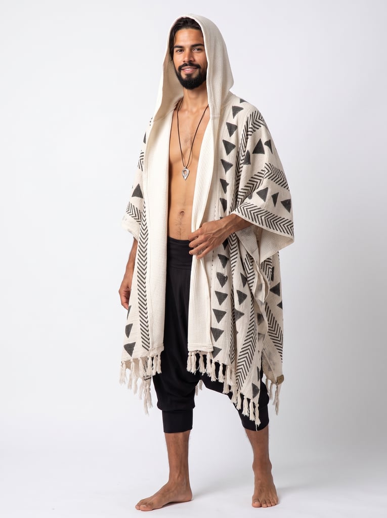 Front view of the Sand Drifter Hooded Poncho