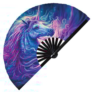 Picture of cosmic unicorn rave fan.