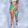 Rainbow Spill Cut-Out Jumpsuit - front view on model | Ravers Co