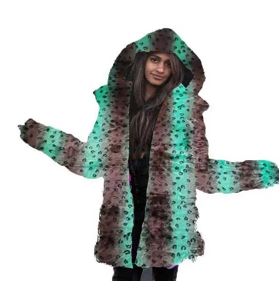 Glitzy Neon Fur Coat