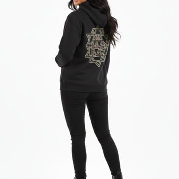 Sacred Geo Star Hoodie — Normal Lighting back view