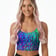 Flower Drip Rave Top - model wearing the psychedelic crop top at a festival | Ravers Co