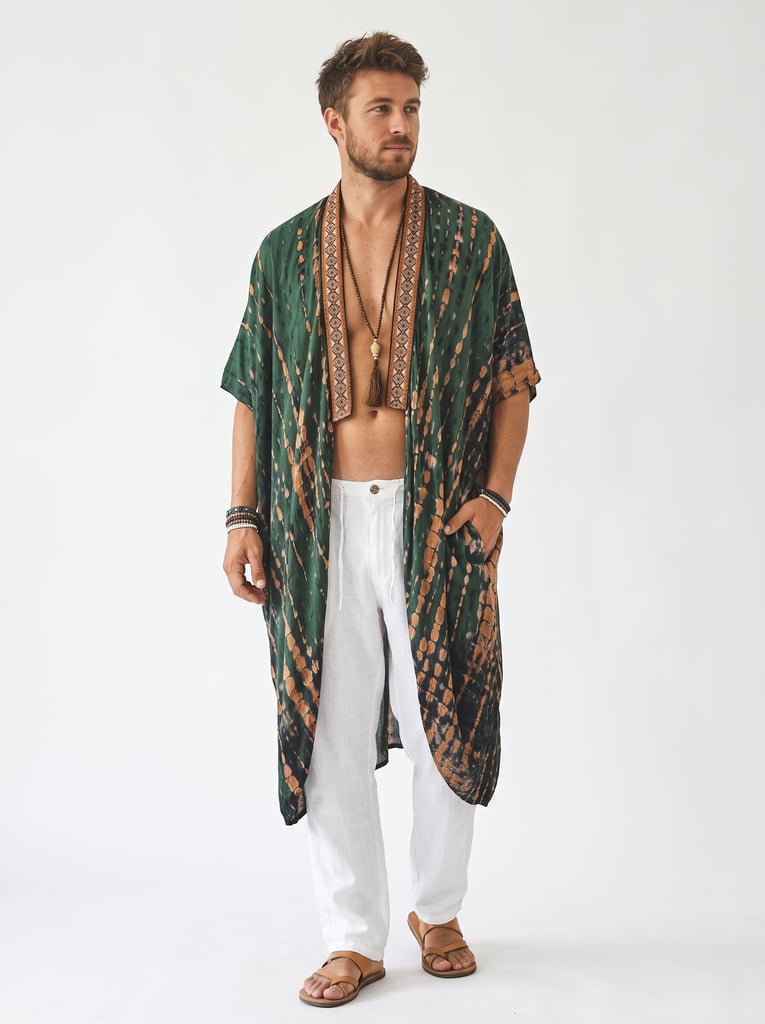 A photo of a raver werinng a Forest Mirage Kimono Shawl