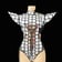 Silver Rave Hero Suit front view on model showing reflective fabric and shoulder pads | Ravers Co