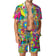 Peace Love Festival Suit - man wearing trippy colourful shirt and shorts set | Ravers Co