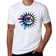 White Trippy Eyeball T-Shirt on a plain background - front view | Ravers Co