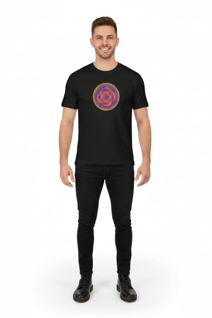 Celtic Snake T-Shirt - front view showing vibrant trippy design | Ravers Co