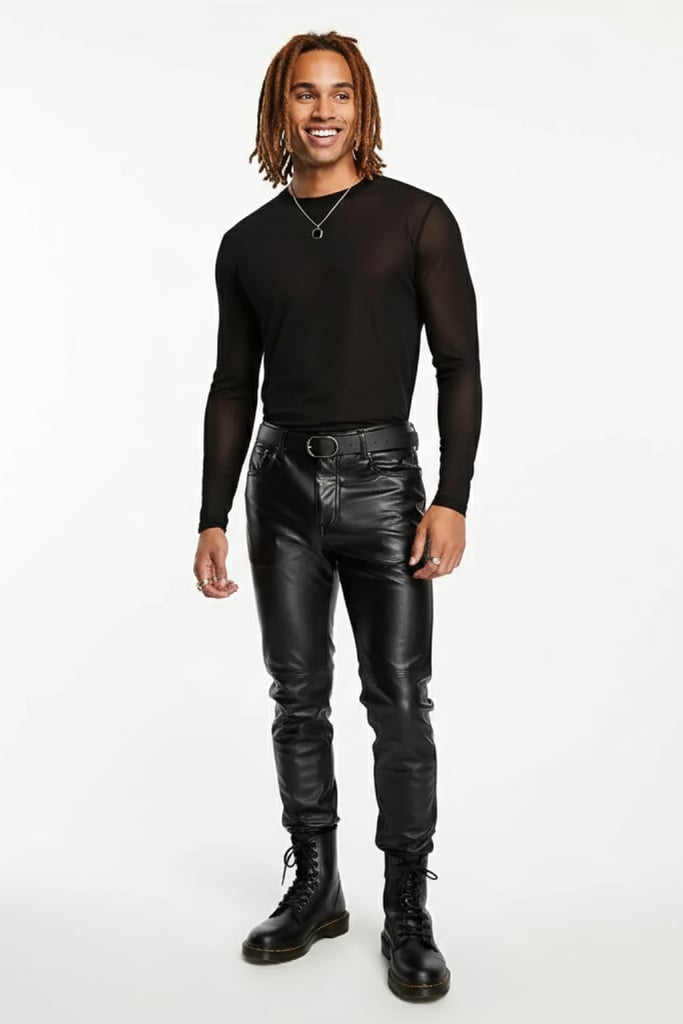 Midnight Mesh Rave Top on male model, front view | Ravers Co