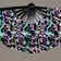 Iridescent Mushroom Hand Fan held open showing trippy pattern | Ravers Co